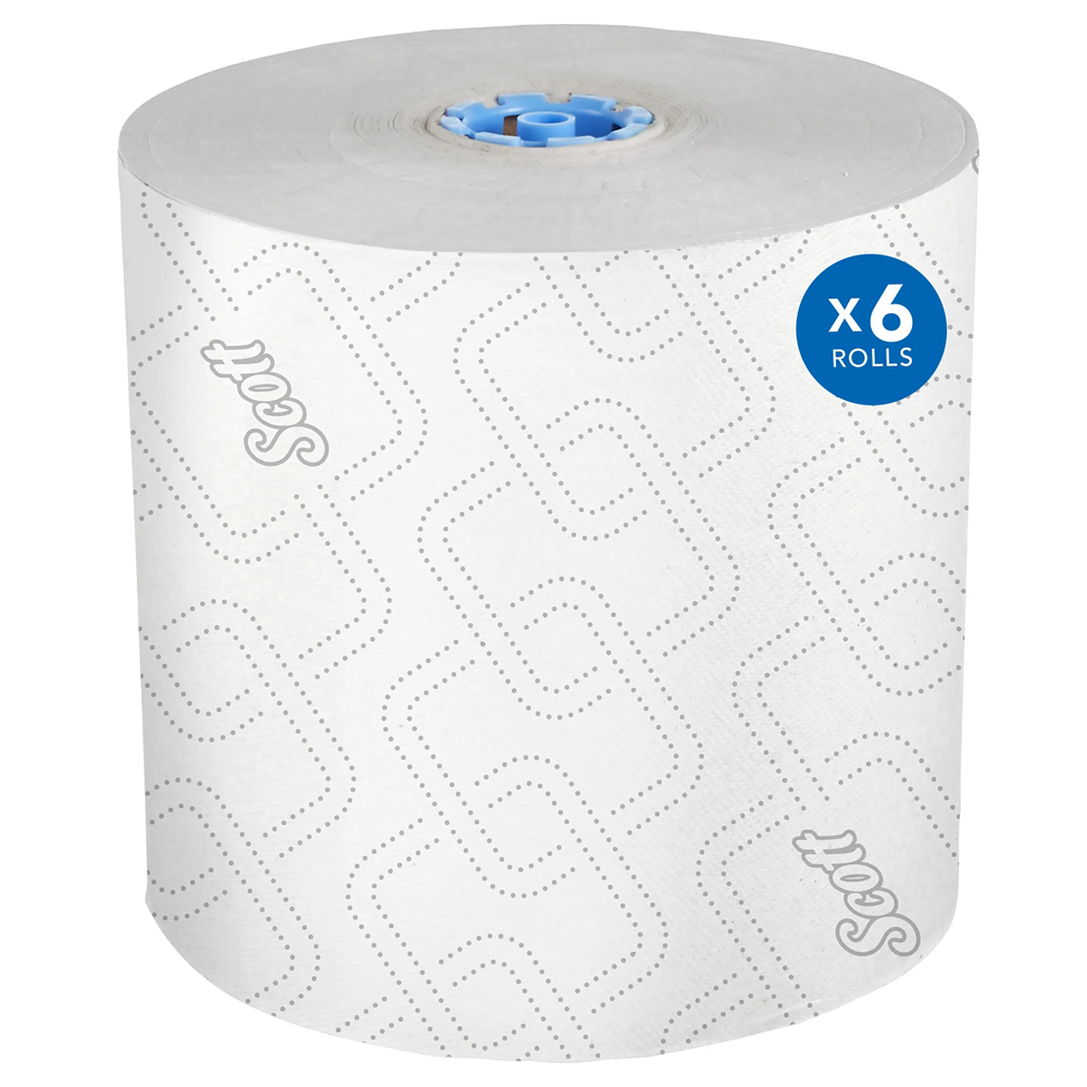 Scott 1-Ply White High-Capacity Hard Roll Towel (7.5 in. x 1150 ft., 6 RL/CS)